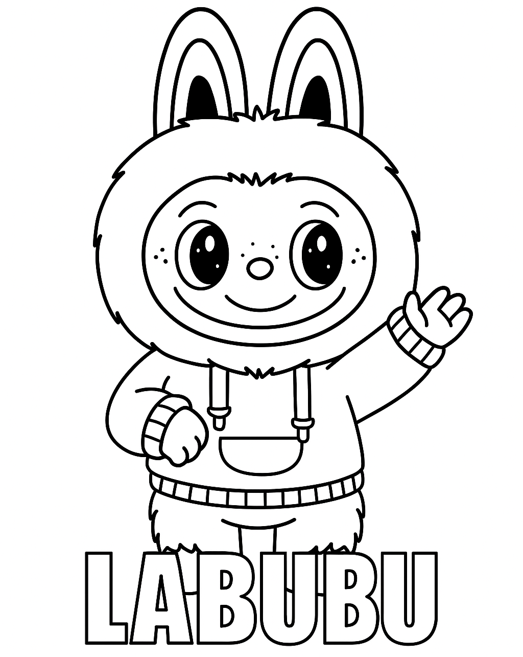 Раскраска Лабубу (Labubu) монстр скачать для детей