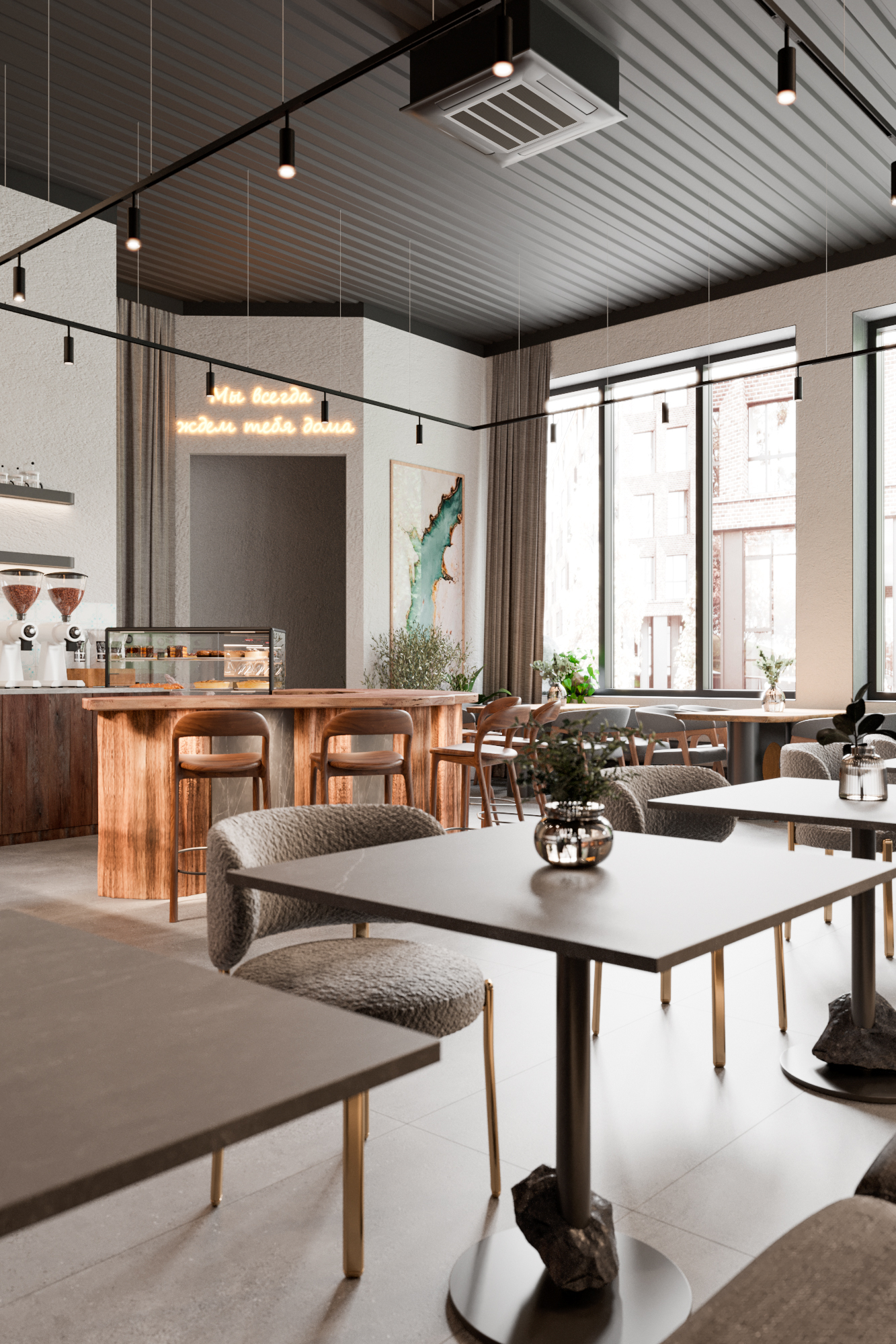 Дизайн ресторана «Дома» 150 м², Барнаул | Интерьер под ключ от Khaikina ...