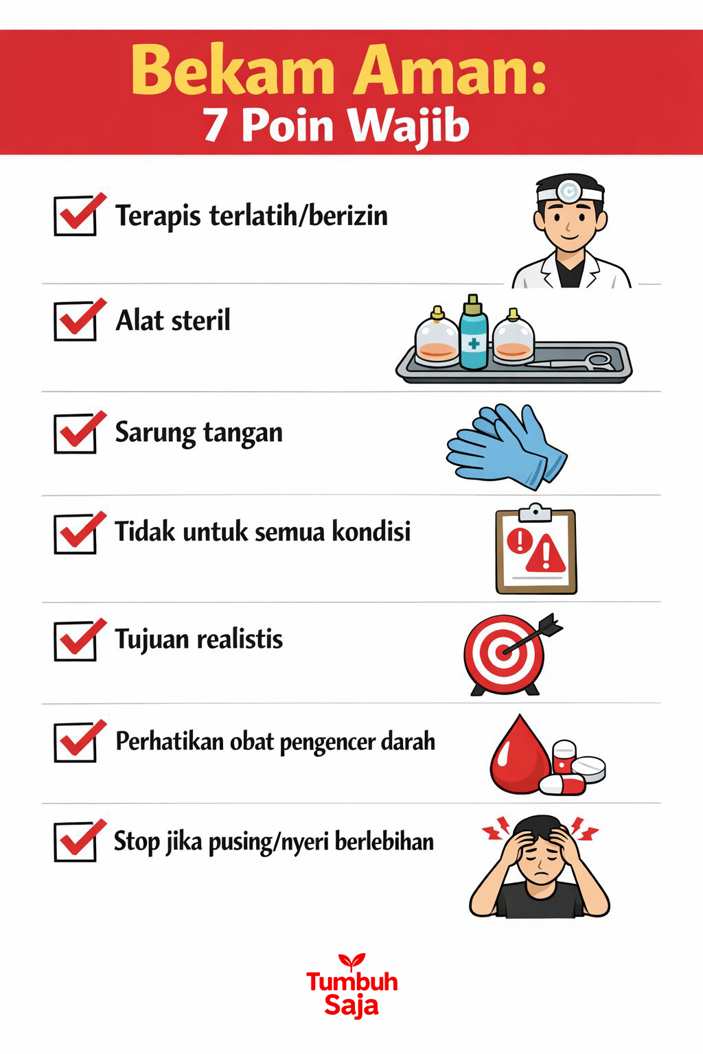Checklist bekam aman untuk memilih terapis dan prosedur higienis
