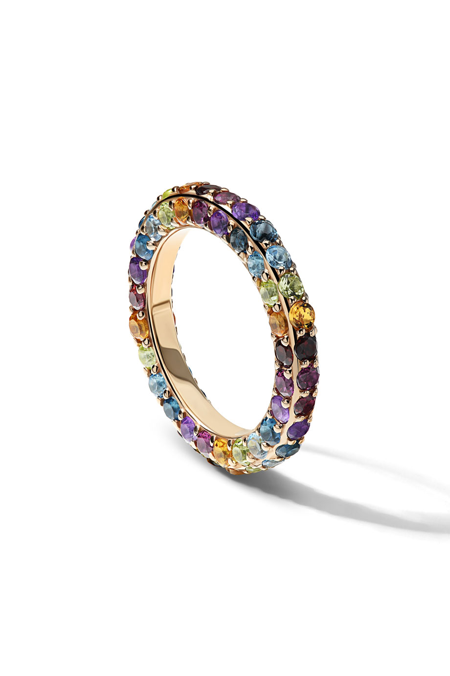 Радужное кольцо-пончик в позолоте