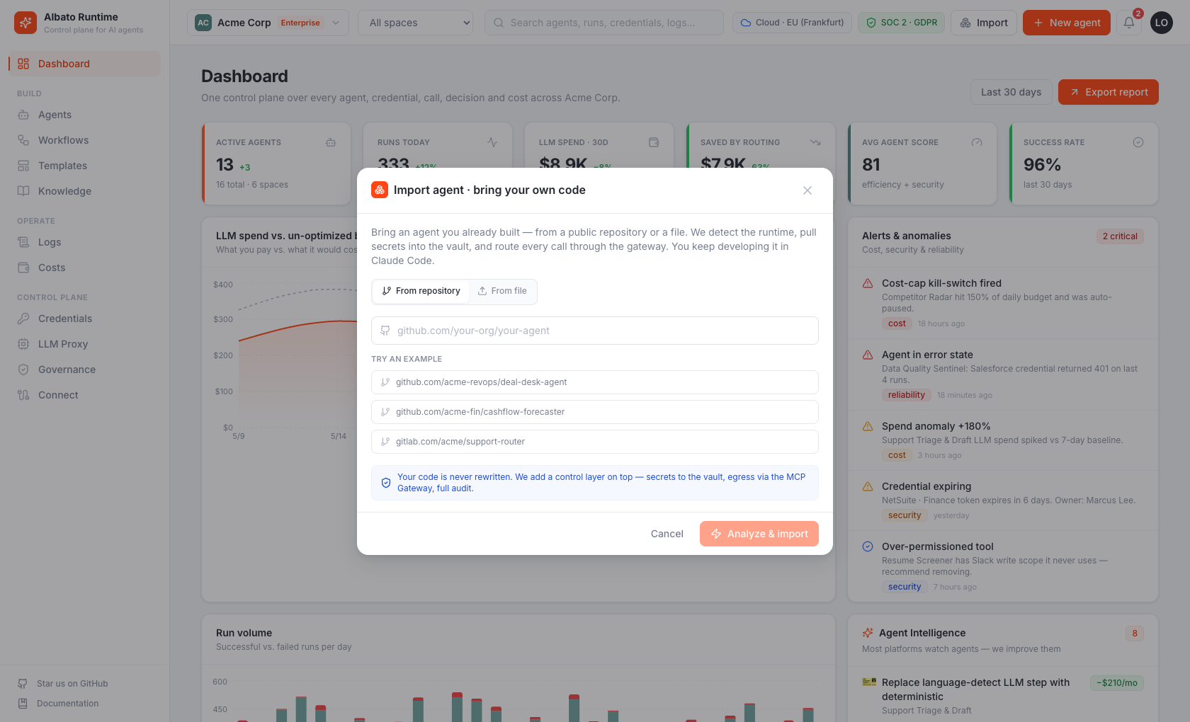 Import and&nbsp;deploy any agent in Albato Runtime