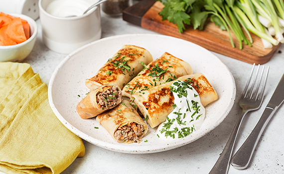 Домашние блины с мясом