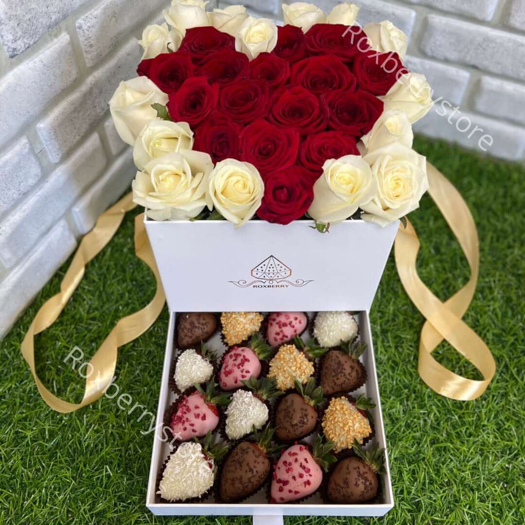 Шоколадный букет с цветами