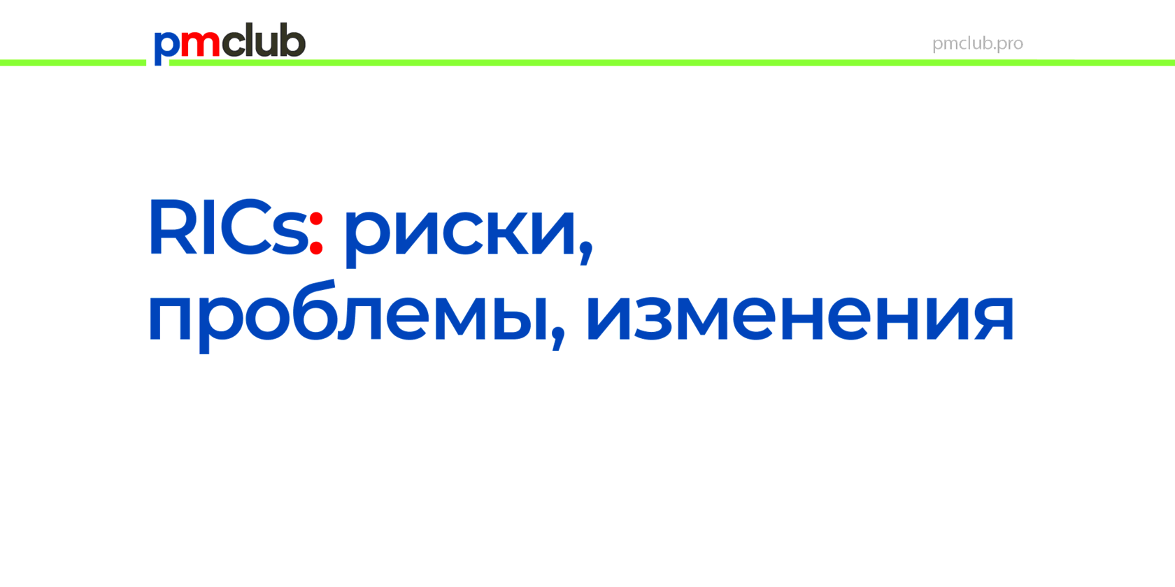 RICs: риски, проблемы, изменения