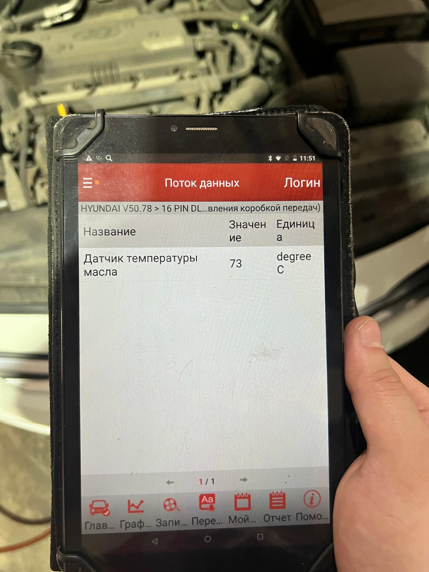 Контроль температуры АКПП Hyundai