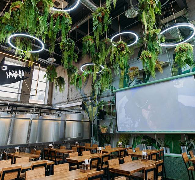 Me Decor - озеленение ресторана живыми и искусственными растениями