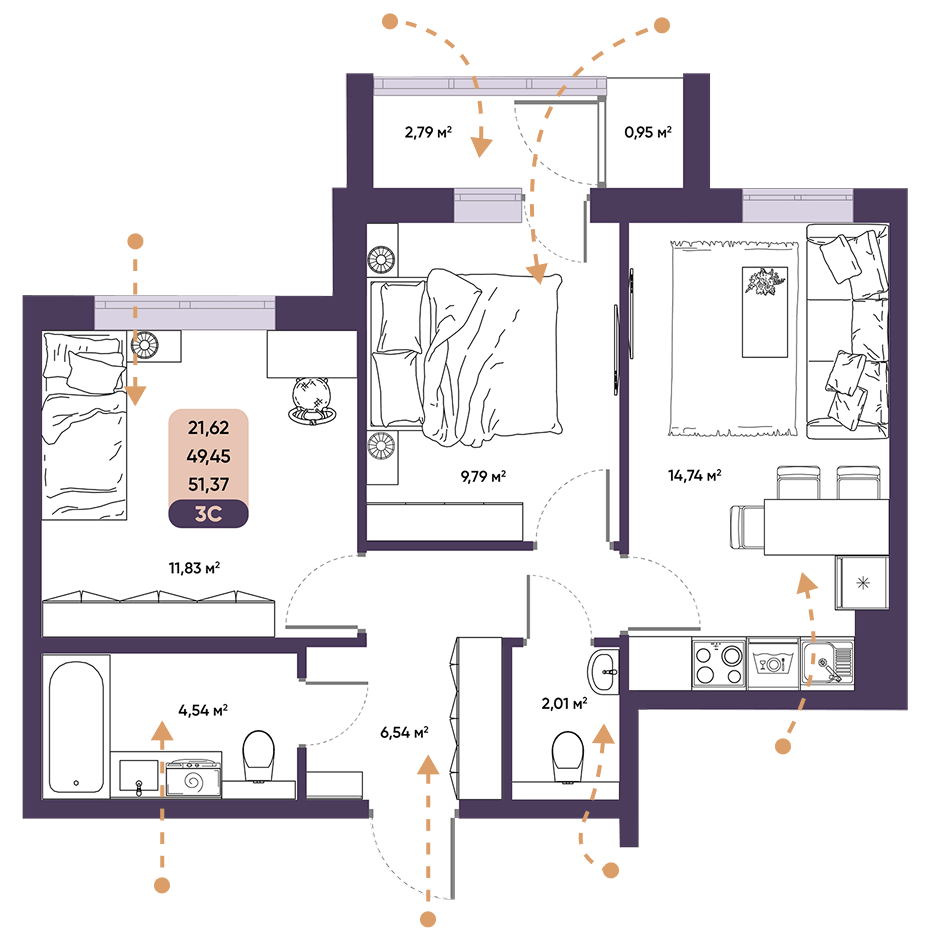 ЖК ПараПарк комфорт-класса, купить 2 комнатную квартиру