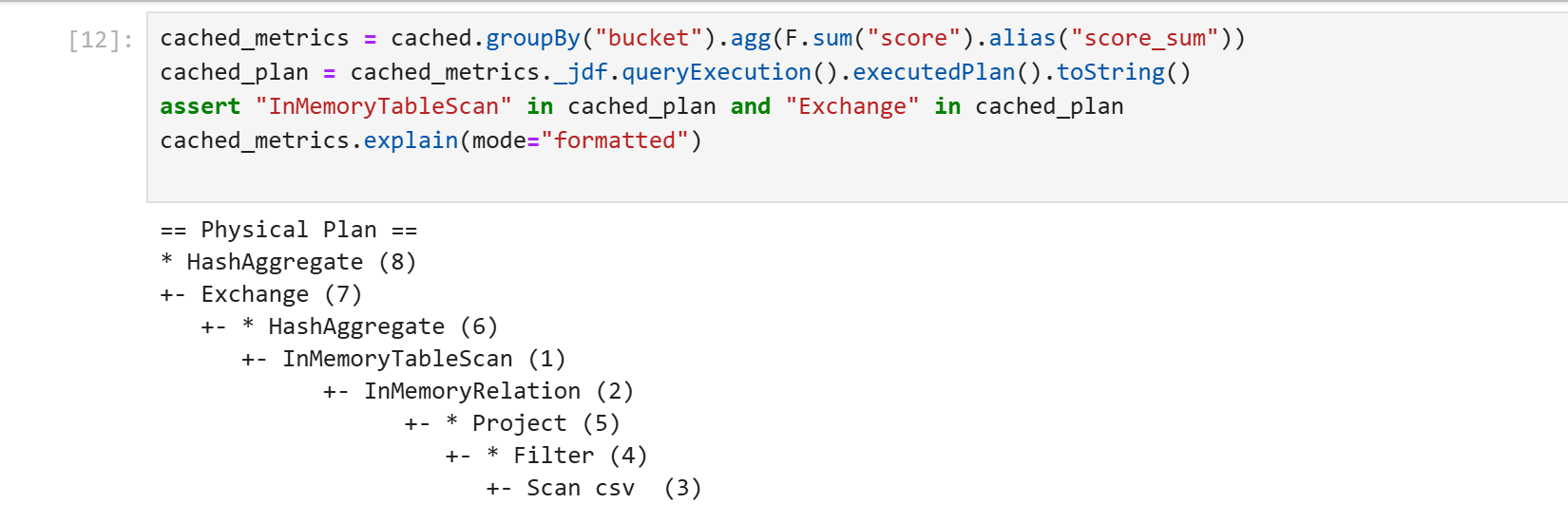 Урок 3.5: InMemoryTableScan и Exchange в плане расчёта с cache