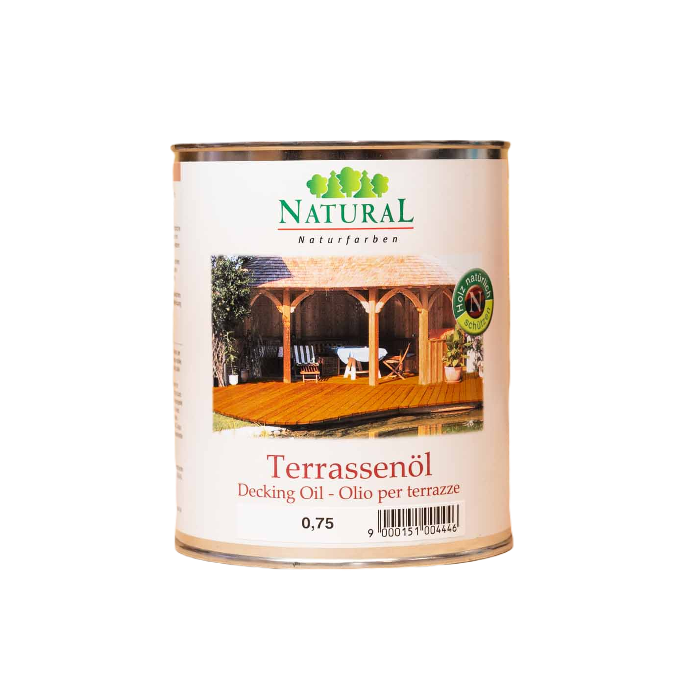 Масло Natural Terrassenöl предназначено для защиты и ухода за деревянными террасами, патио, садовой мебелью. Масло подходит для всех типов древесины, термодревесины и древесины благородных пород.