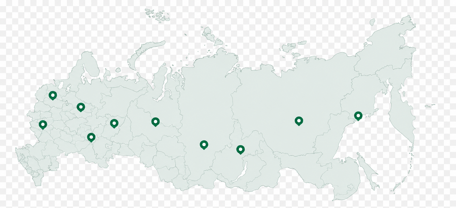 Карта поставок оборудования NOVA по России и странам СНГ