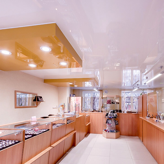 Матовый потолок в гостиной