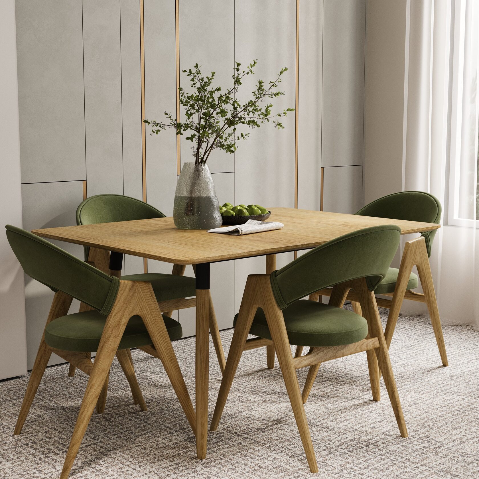 Прямоугольные раздвижные обеденные столы NAPILILI