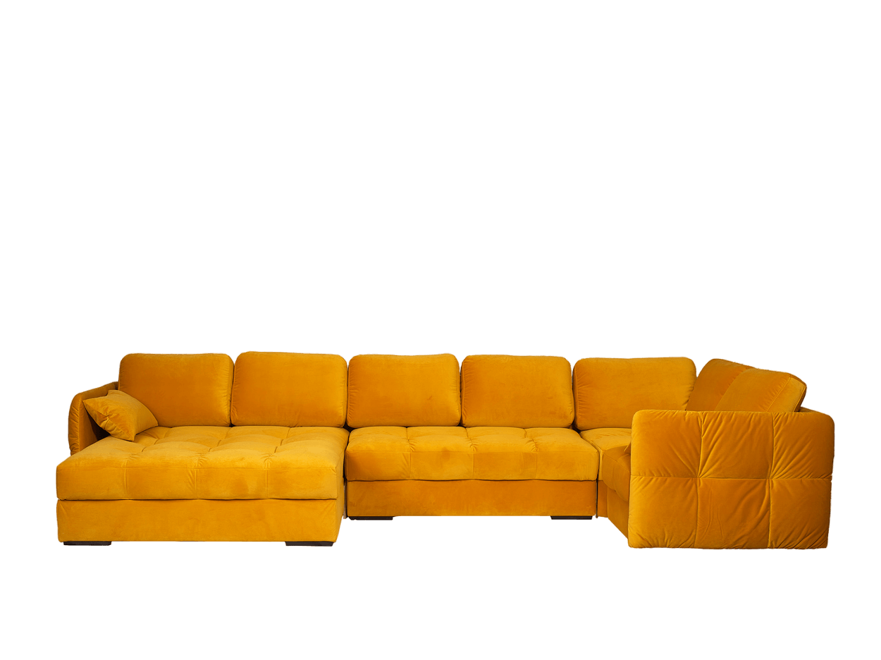 диван желтый угловой