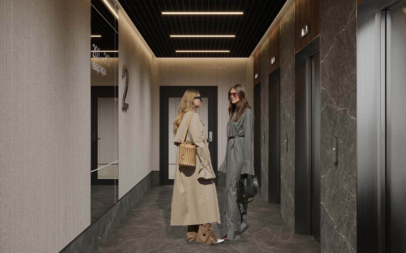 APXPLAN. Дизайн лифтового холла