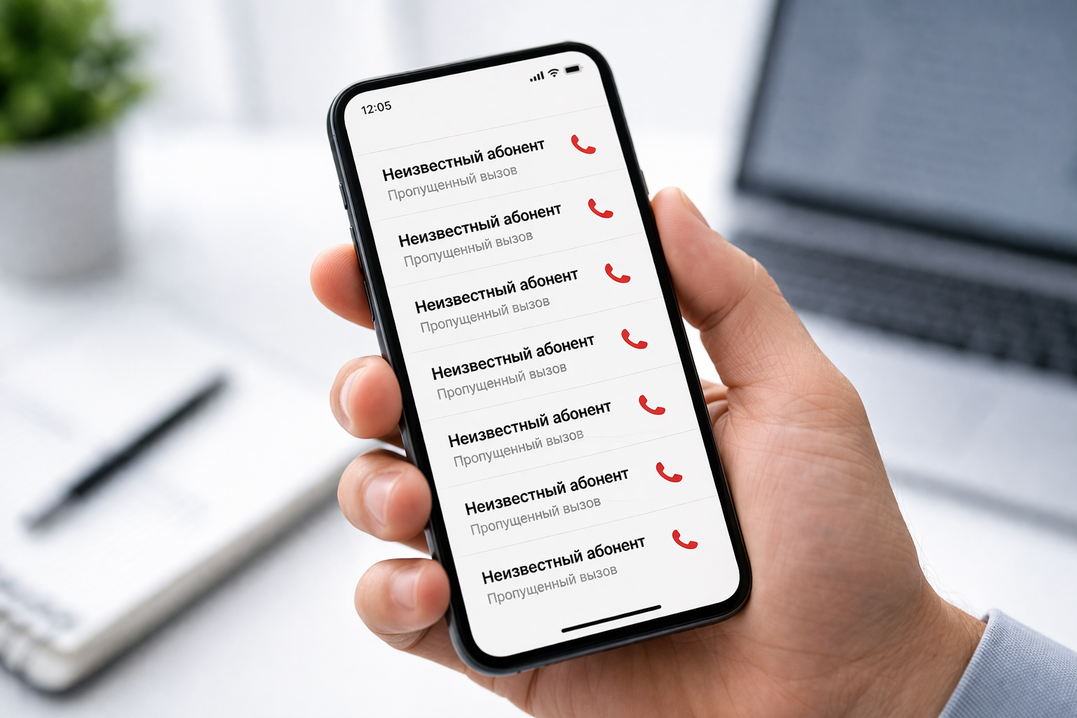 Пропущенные звонки от неизвестных абонентов на смартфоне
