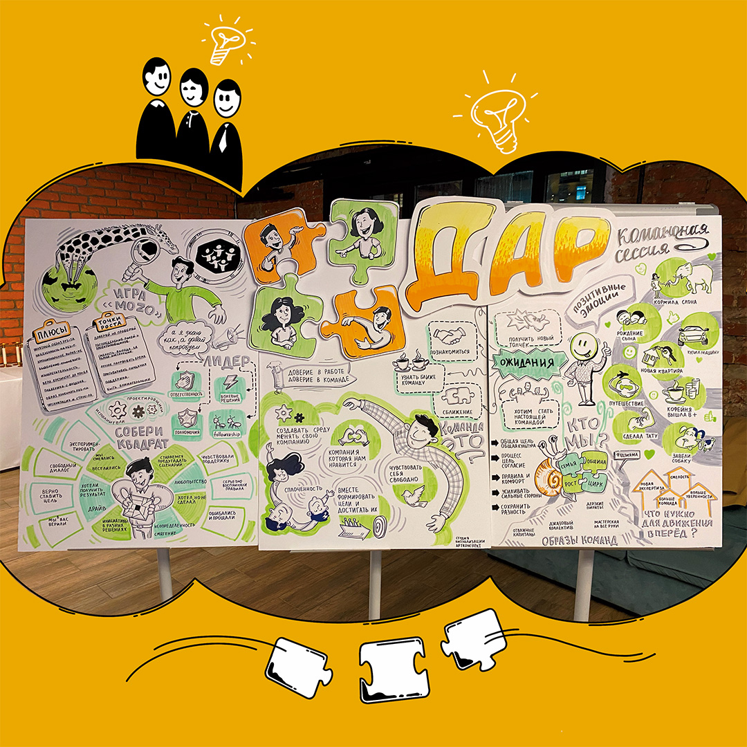 Скрайбинг для сети универсамов "Верный"