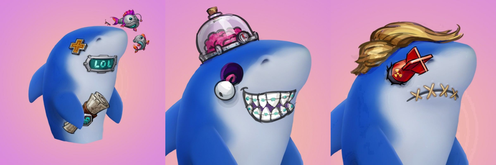 Hand-drawn drafts for King Sharks | Sharkrace