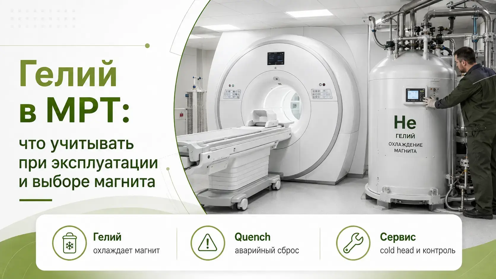 Гелий в МРТ: что учитывать при эксплуатации и выборе магнита