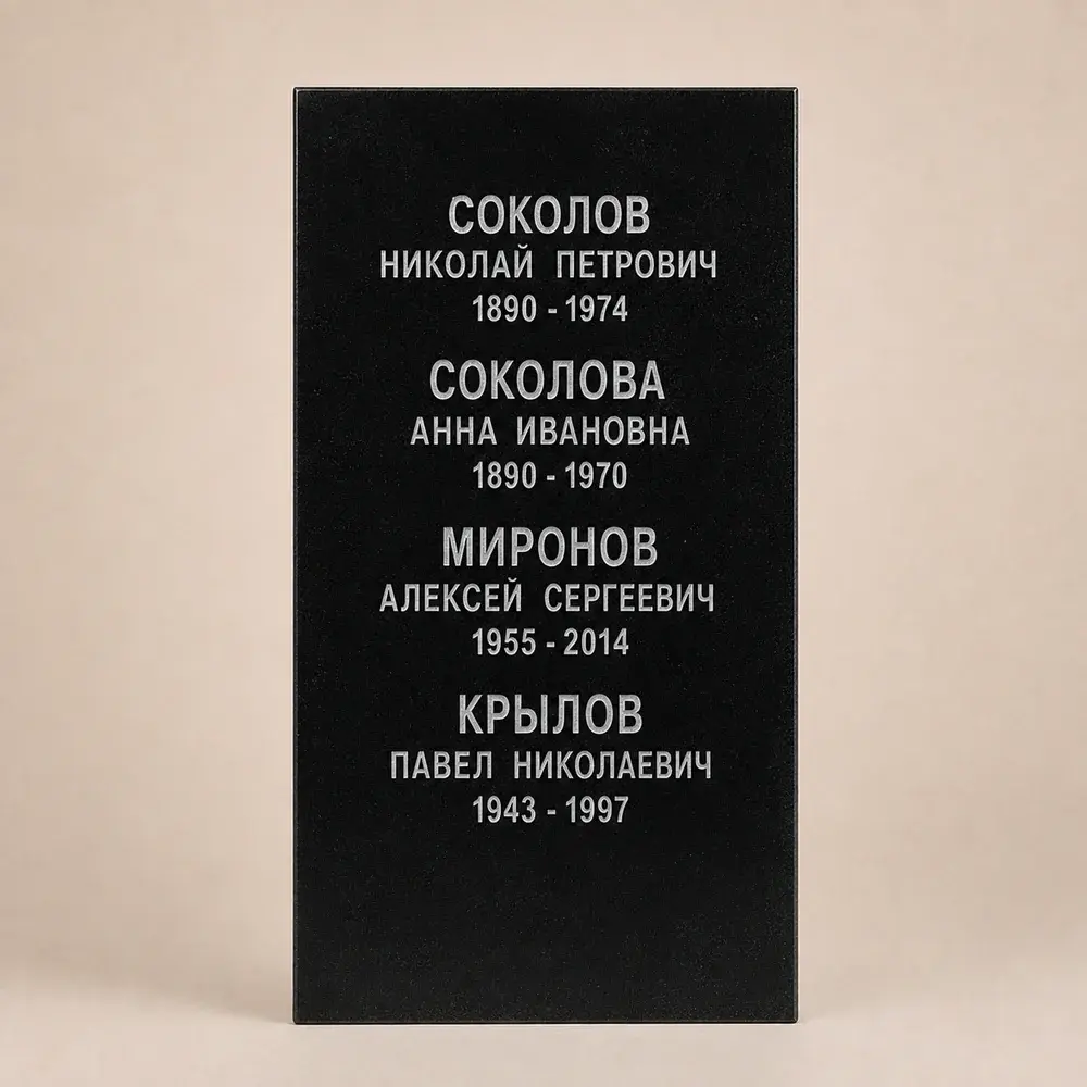 Оформление памятника 100×50 см — работа мастерской № 224