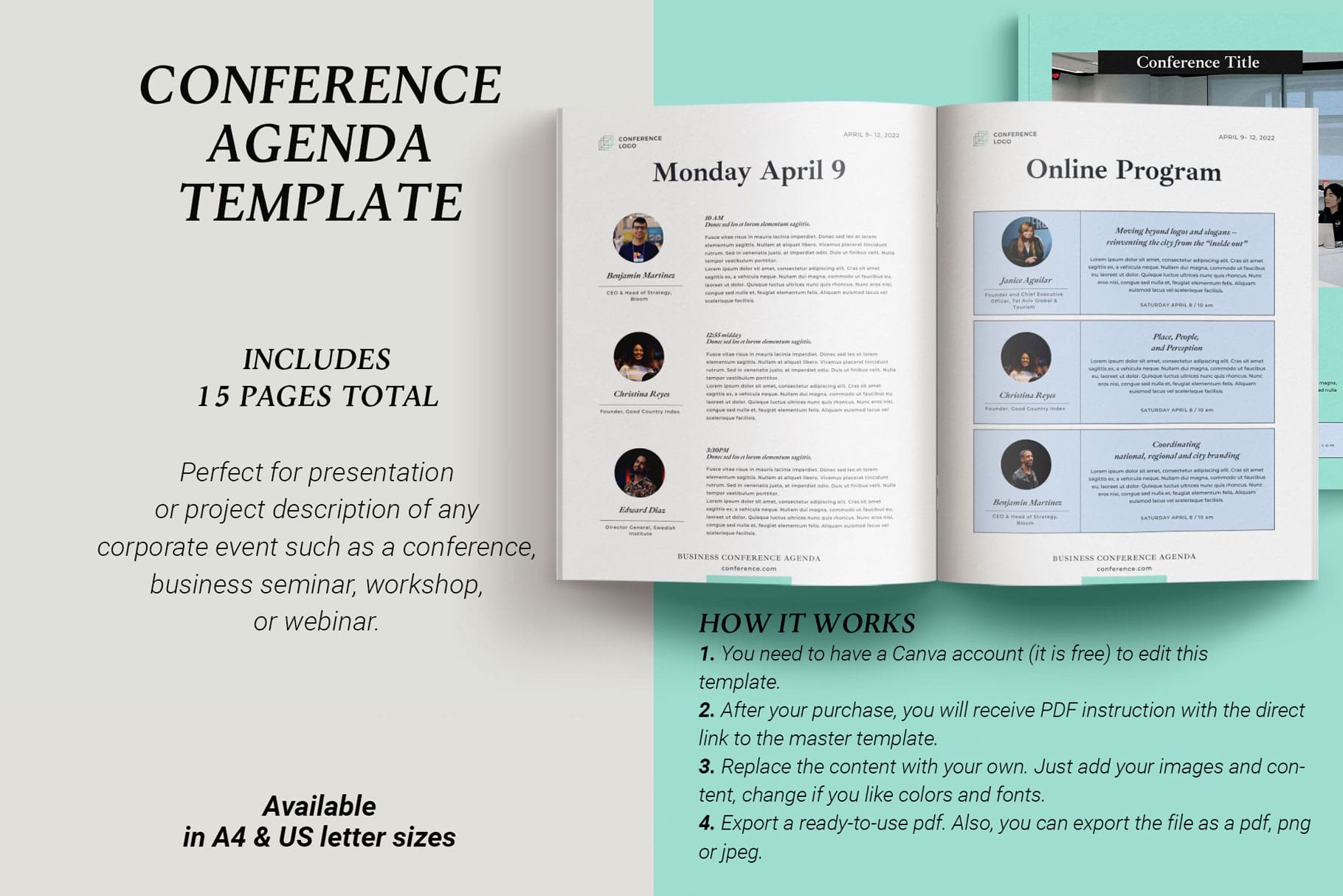 Conference Agenda A4 Format Template