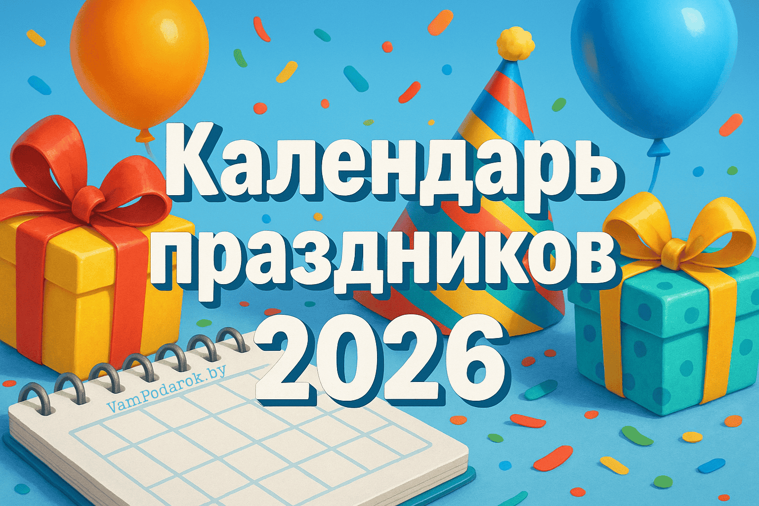 Календарь выходных и праздников 2026 в Беларуси и России