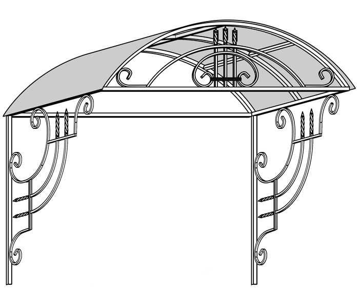 Козырек над входом своими руками чертежи