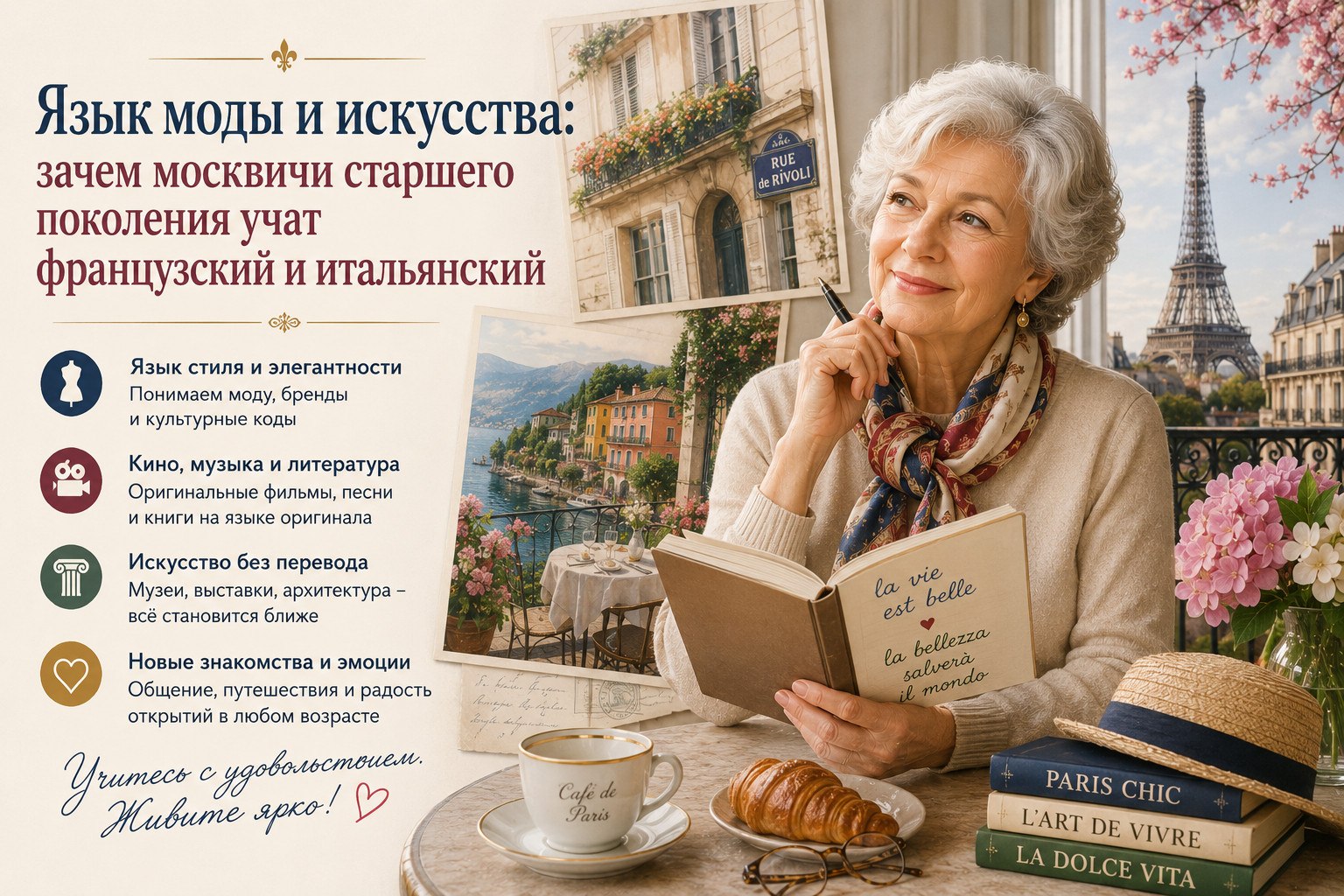 Язык моды и искусства: зачем москвичи старшего поколения учат французский и итальянский