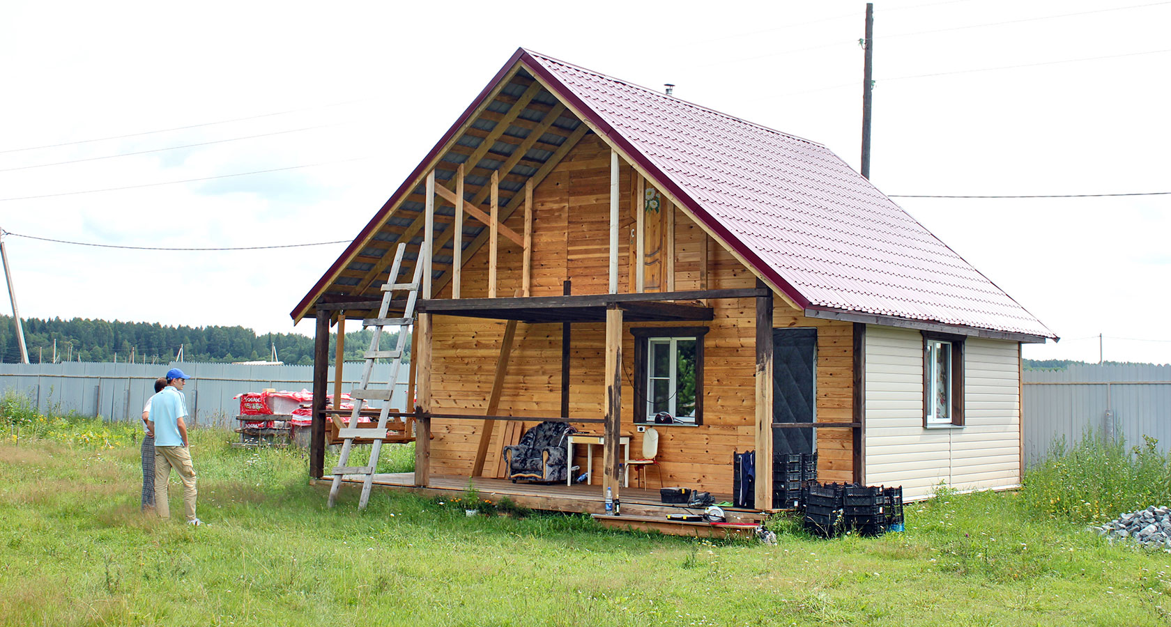 Баня из керамзитных блоков с мансардой