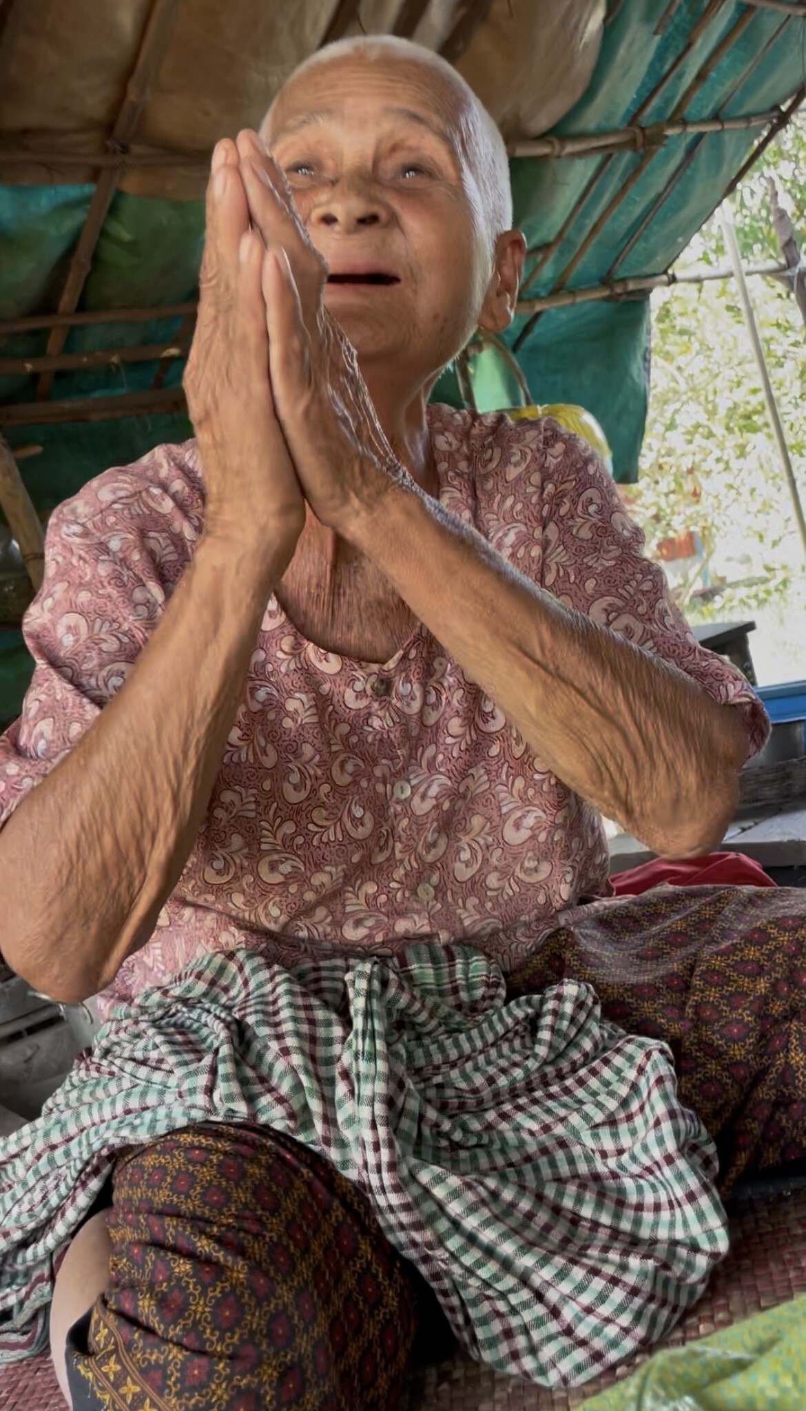 Elderly couple together in rural Vietnam