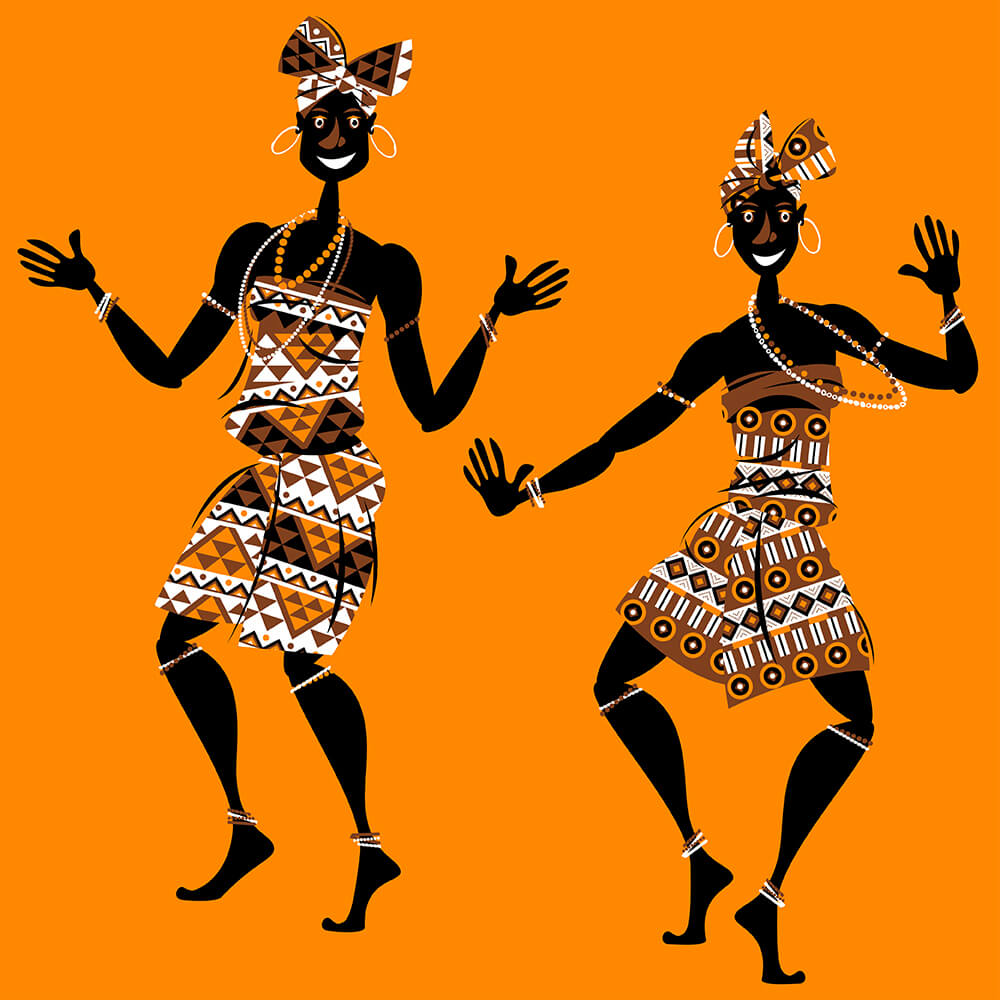 Две африканские женщины танцуют