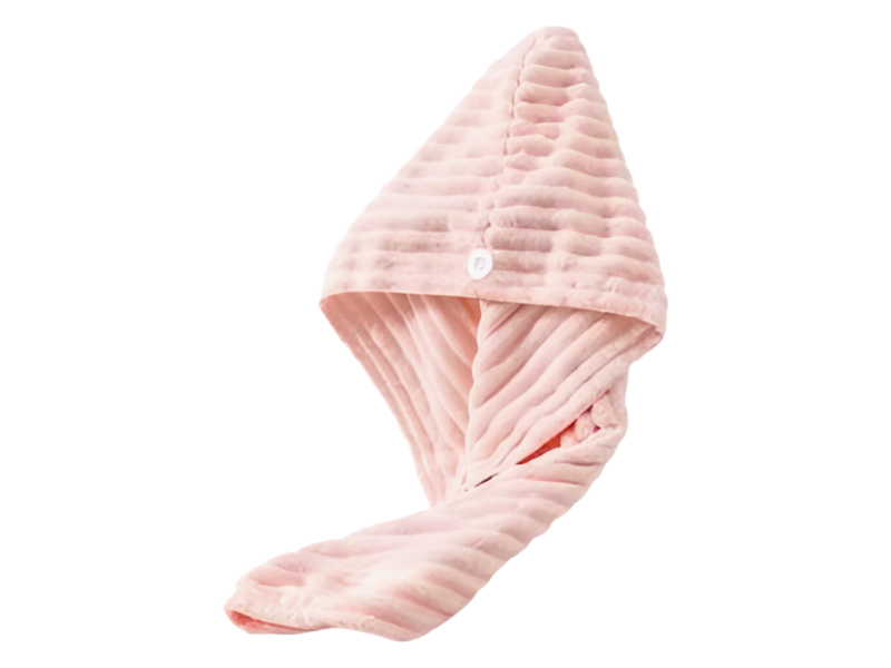 Шапочка для сушки волос, розовая, 25 × 65 см