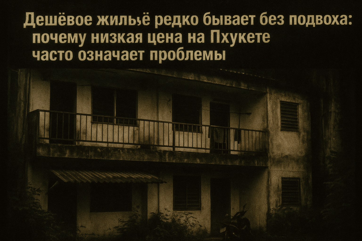 Каждая “выгодная” аренда имеет цену  Иногда кажется, что вы нашли тот самый “золотой вариант” — большая площадь, удобное расположение и низкая стоимость. Но на Пхукете дешёвое жильё почти всегда означает компромиссы, которые проявятся уже через несколько 