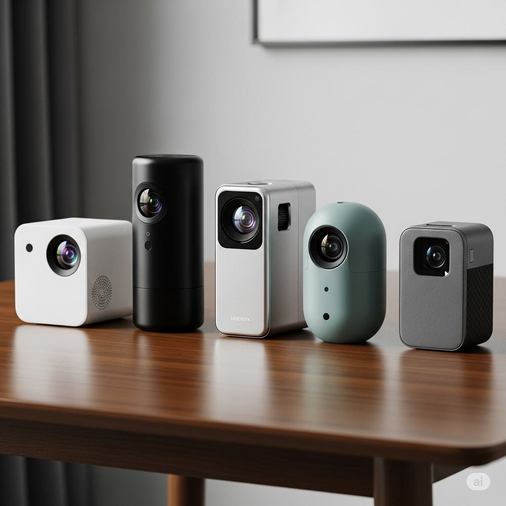 Портативный проектор, купленный оптом в Китае, создает домашний кинотеатр в уютной гостиной.