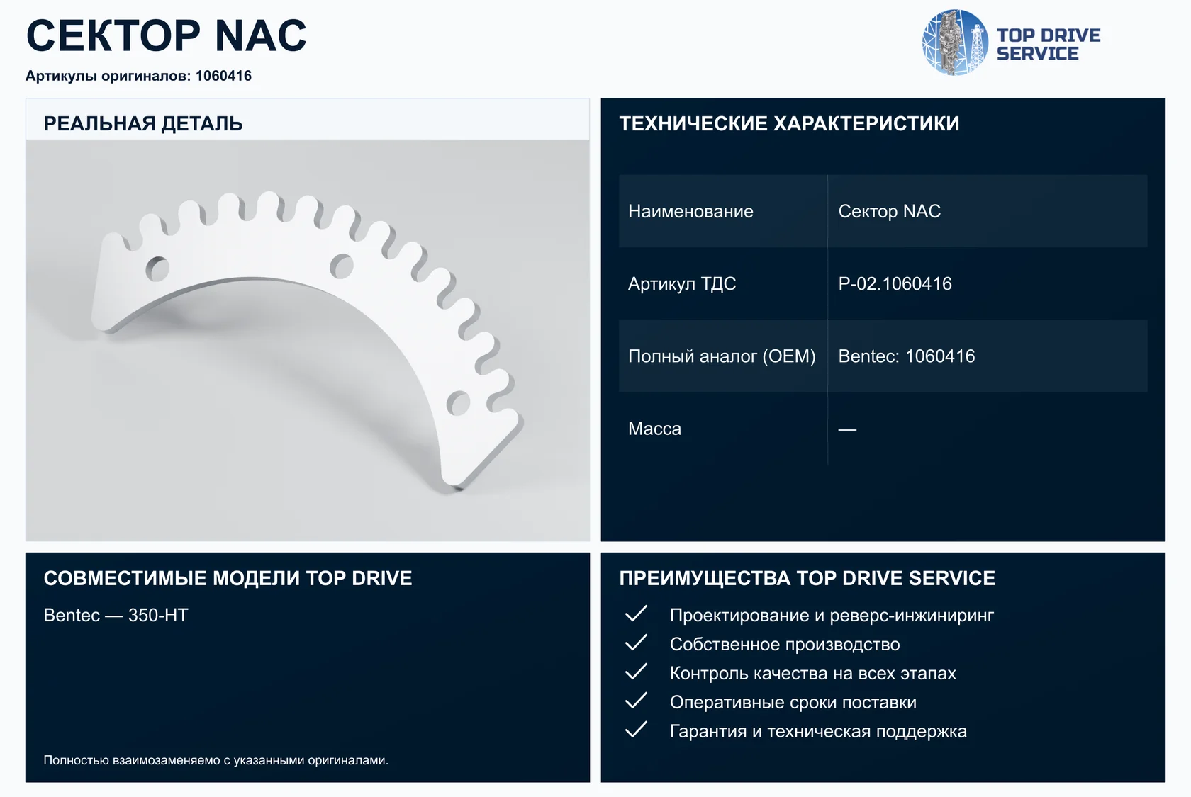 Сектор NAC — OEM 1060416