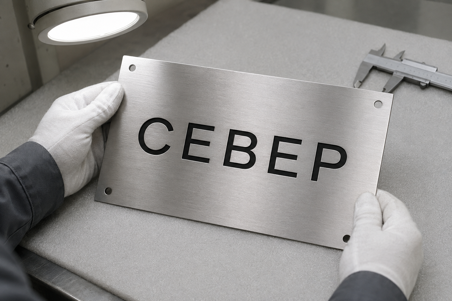 Фасадные металлические таблички: production inspection
