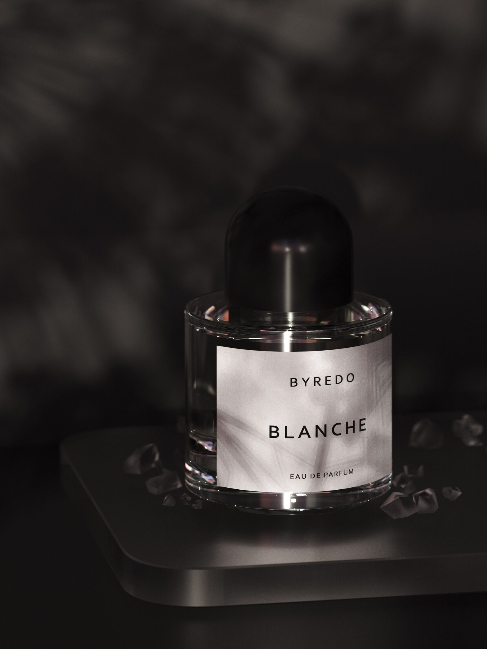 3D product rendering of Byredo Blanche perfume