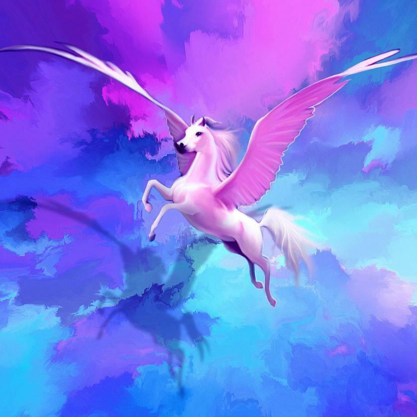 Розовый конь стихотворение. Розовый конь. Розовый Пегас. Розовая лошадь с крыльями. Розовый Единорог с крыльями.
