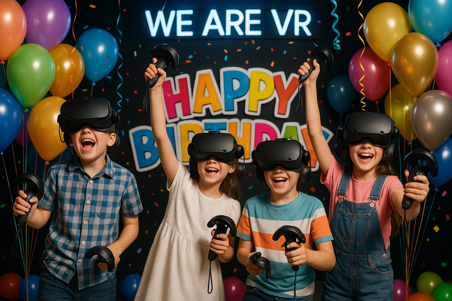 Детский день рождения в VR клубе WE ARE VR с детьми в виртуальной реальности