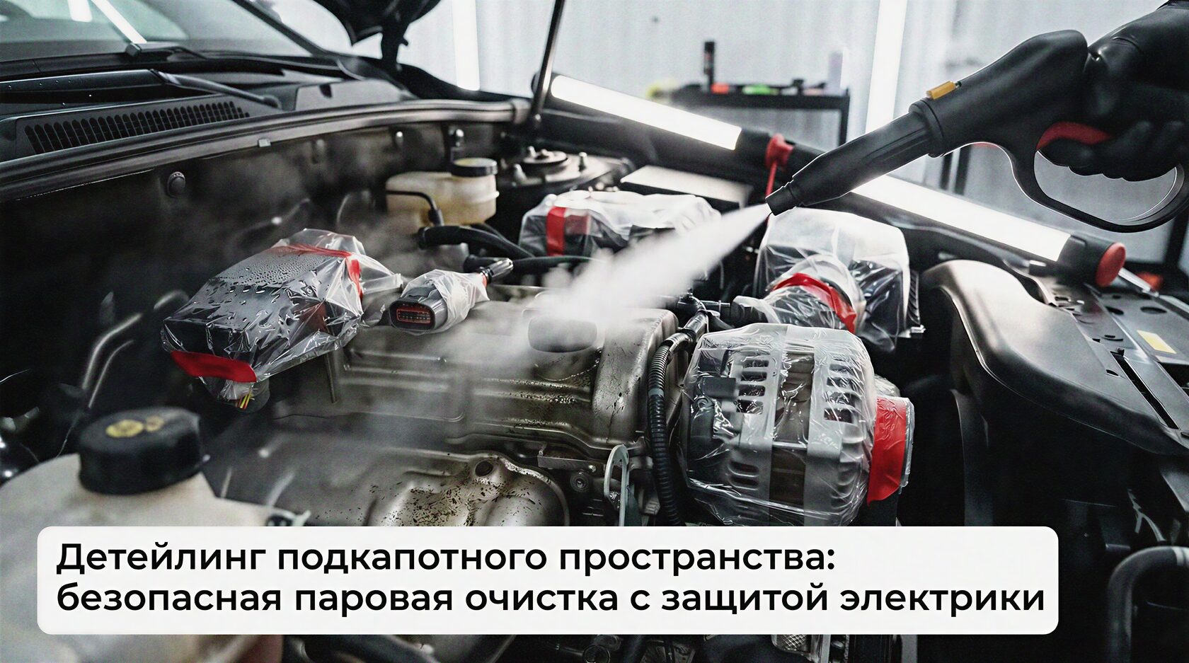 Детейлинг подкапотного пространства: безопасная паровая мойка и консервация резины и пластика