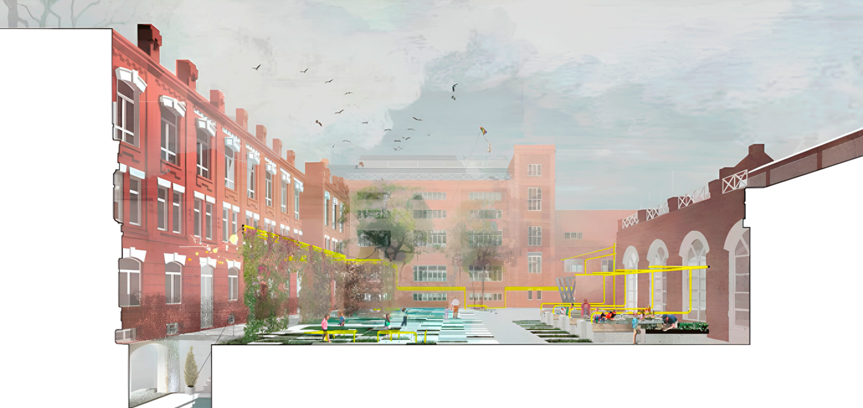 Renovation of the Kristall Factory. Gardens