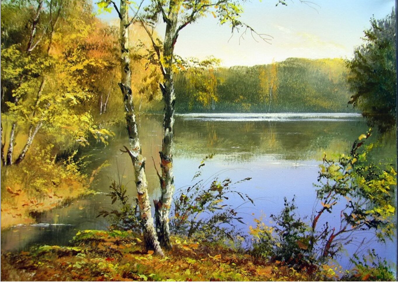Лесное озеро картина Чижевского