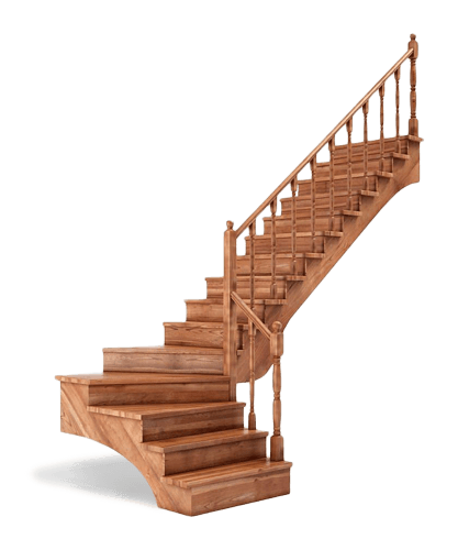Деревянная лестница с зашитым каркасом 