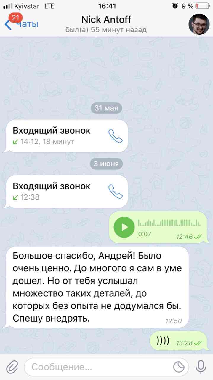 Отзывы в телеграме