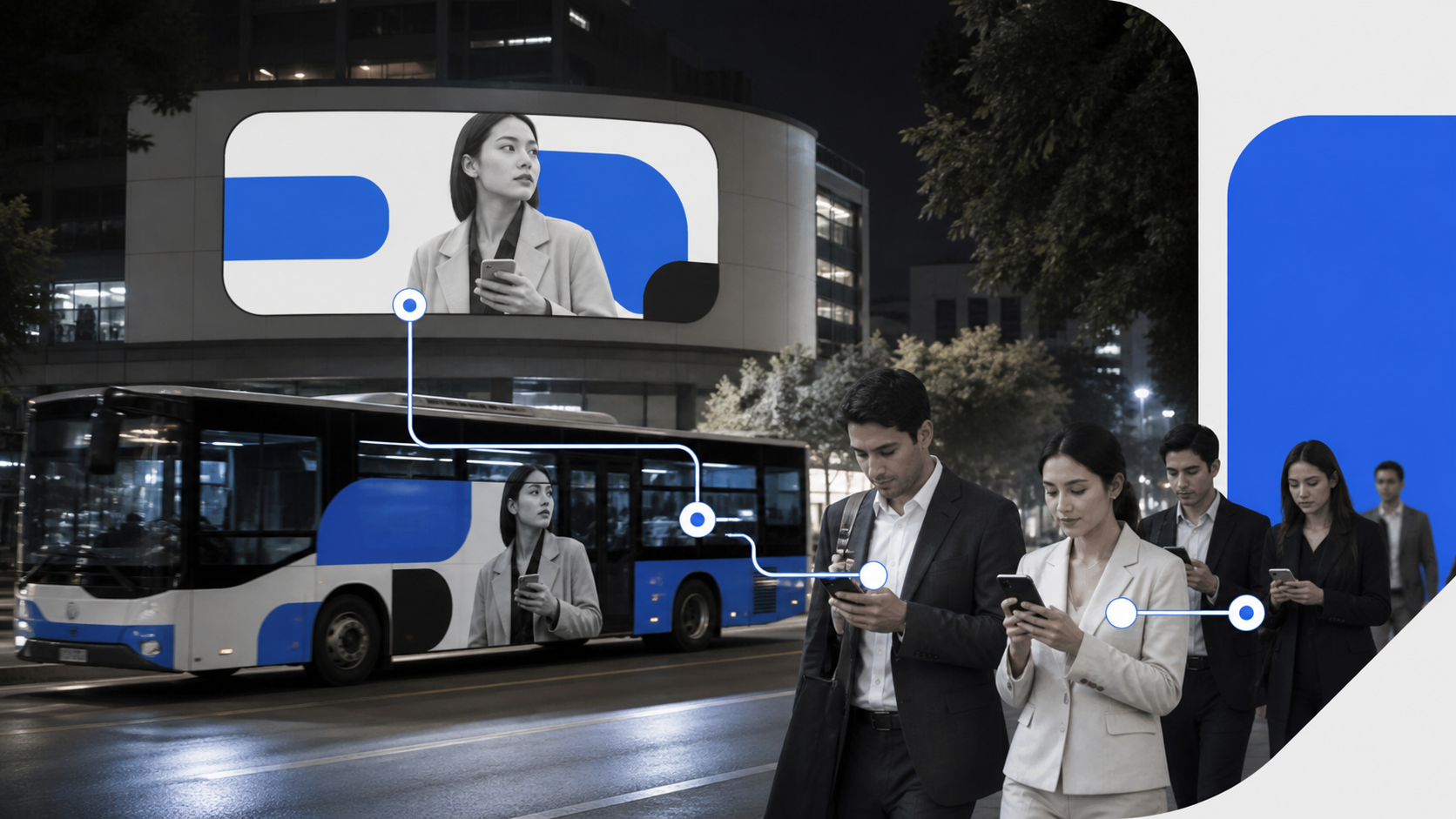 A connected campaign reaches people through outdoor media in Tashkent and continues on their phones.