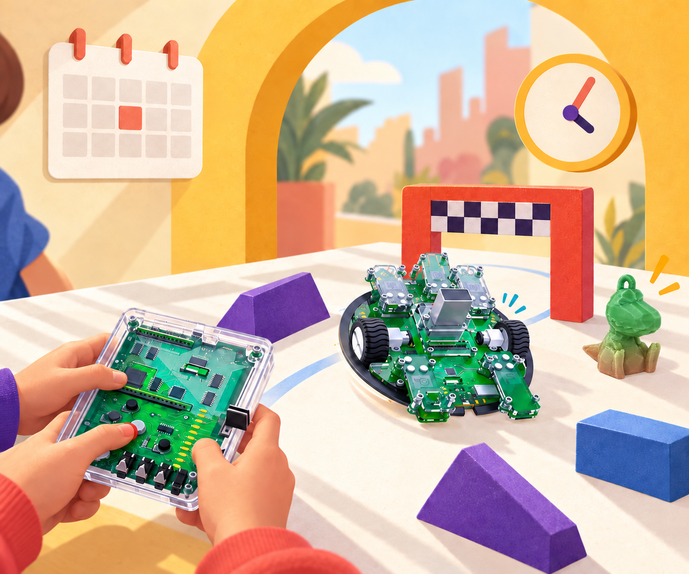 Taller de robótica con ROBBO Lab, ROBBO Platform y un pequeño dragón de Sant Jordi