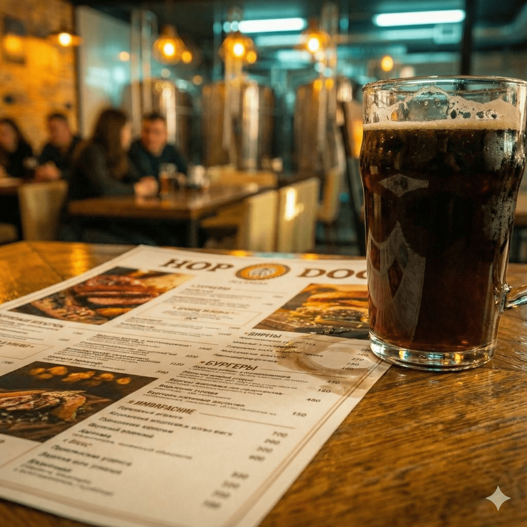 AI generated Hop Dog menu interior visual