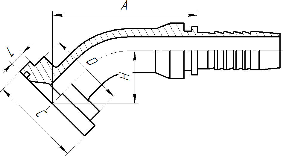 Угол 45 1. SF фитинги (SFL 3000psi) - фланец. Фитинг DN 20 SFL 3/4 38.1 805004. Фитинг-фланец 1.1/2