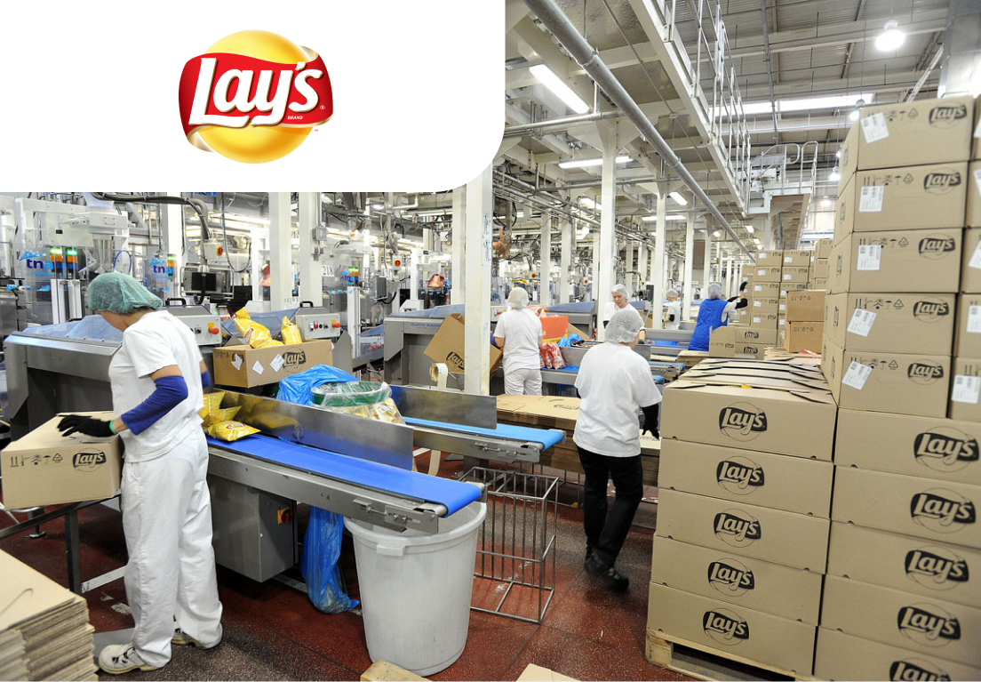 Упаковщик чипсов Lays на заводе Pepsico