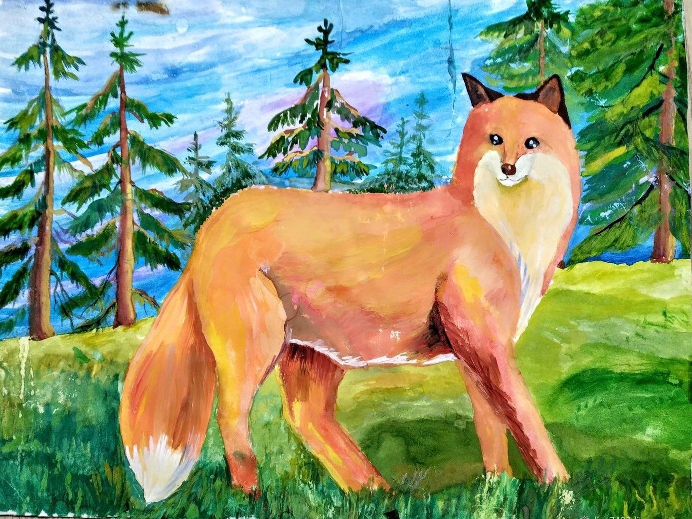 Картина лисы для детей