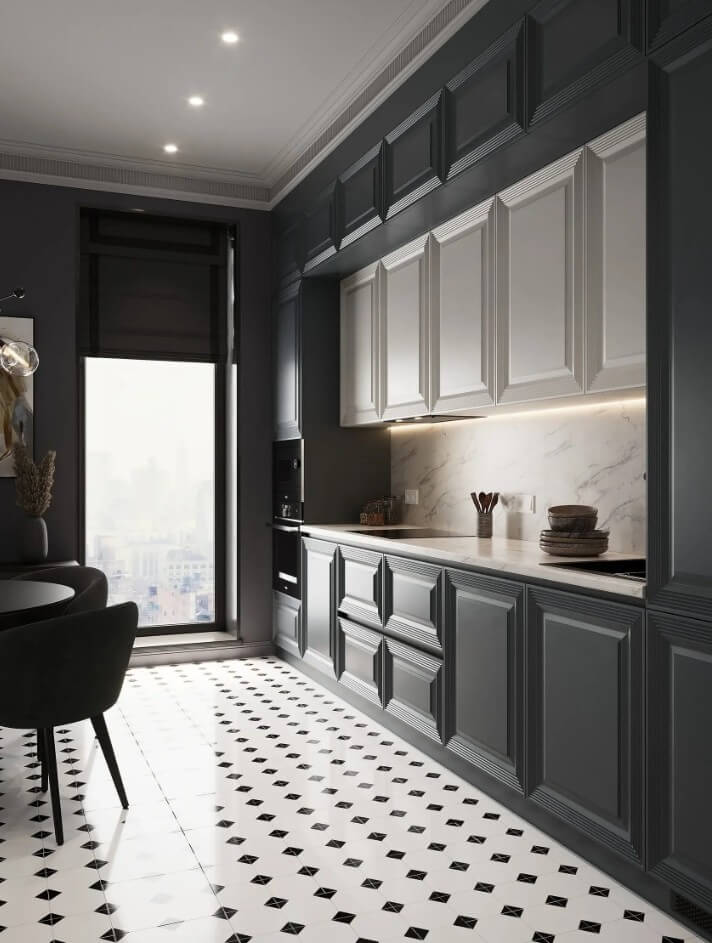 кухня современная классика вид под углом Обнинск